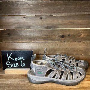 Womens‎ Keen Whisper Gray Waterproof Sport Hiking Walking Sandals Shoes Size 6 M